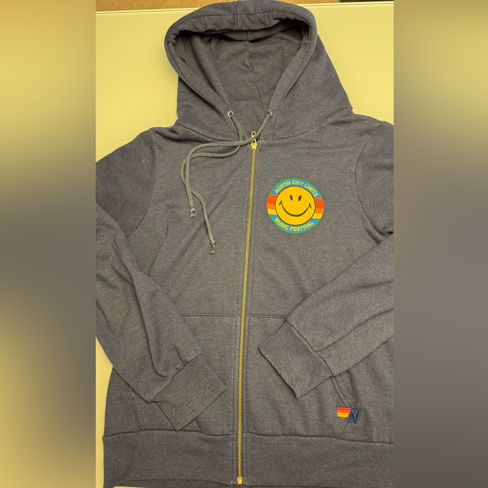 Aviator Nation Austin City Limits Zip Up Hoodie Size Large